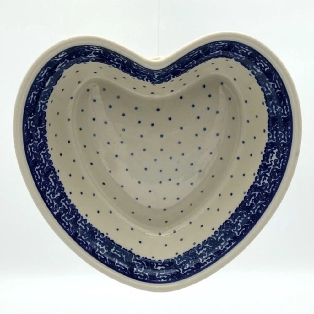 Heart Shaped Polish Pottery Bowl